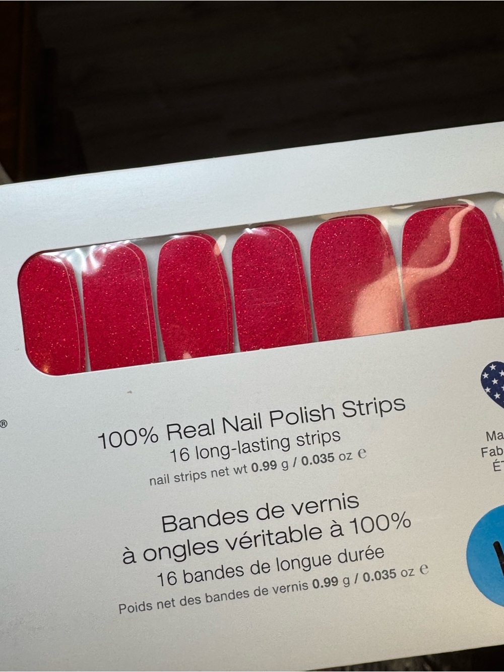 Color Street Nail Strips - Red with Accent Glitter